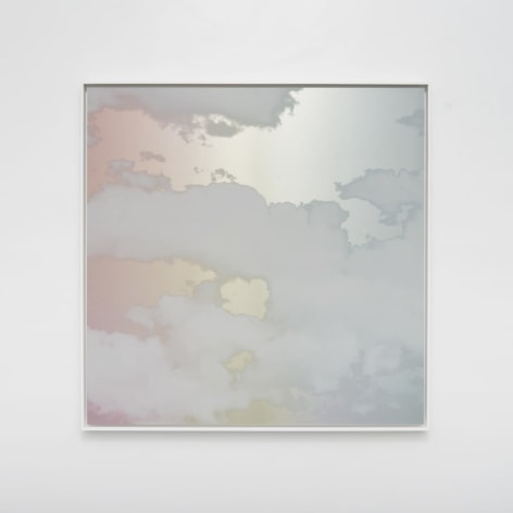 Saiun (Iridescent Cloud) January 2 2022 Bolinas 7:42 AM, 2022, ink on aluminum composite, 49.5 x 49.5 inches/126 x 126 cm