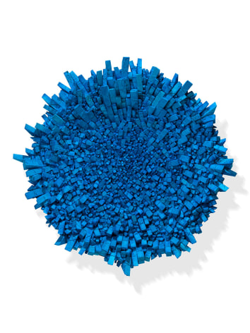 Chun Kwang Young, Aggregation 20 – AU050 (Star 11), 2020, mixed media with Korean mulberry paper, 100 cm tondo (39 inches)