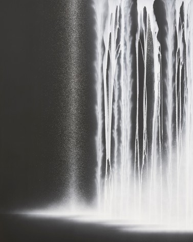 Waterfall, 2025, pigments on Japanese mulberry paper mounted on board, 63.8 x 51.3 inches/162 x 130 cm