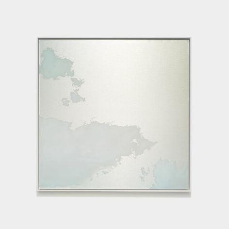 Miya Ando, Morning Cloud (Asagumo) November 16 2023 8:13:48 AM NYC, 2023, dye, ink, pure micronized silver, resin & urethane on aluminum composite, 127 x 127 cm (50 x 50 inches)