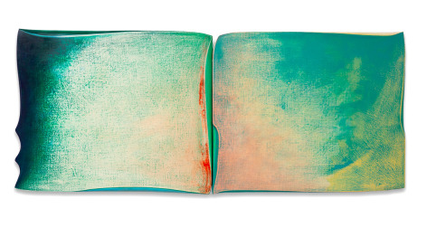 Robert Yasuda,&nbsp;Waimea, 2022, acrylic on fabric on wood, 22 x 53 inches/55.9 x 134.6 cm