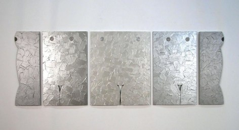 Left Right, 2010, acrylic on masonite, 24 x 67.75 inches