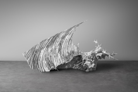Water in Dripping - Sternstunde, 2025, stainless steel, 49.2 x 76.8 x 45.3 inches/125 x 195 x 115 cm