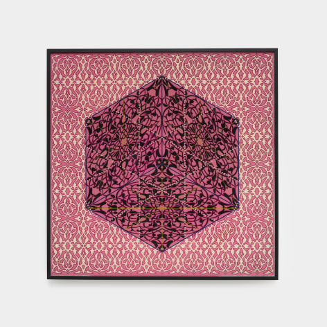 Paradise (Mughal Gardens/Patterned Cube) II, 2022, resin, 47 x 47 inches/119.4 x 119.4 cm