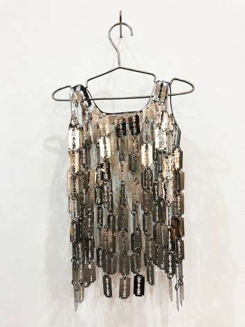 Tayeba Lipi, The Baby Frock, 2019, stainless steel, 30.3 x 11.8 x 5.5 inches/77 x 30 x 14 cm