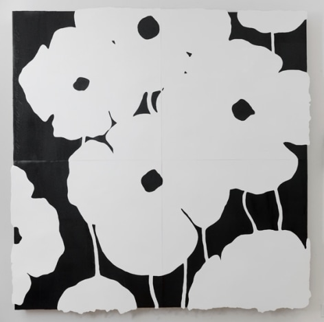 Black and Whites Jan 20 2015, 2015, enamel, tar &amp;amp; spackle on tile over masonite, 96 x 96 inches/243.8 x 243.8 cm
