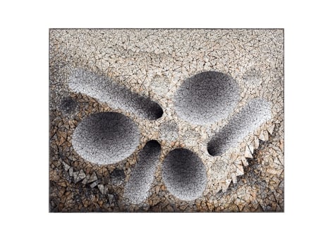 Chun Kwang Young, Aggregation 15 - SE054, 2015, mixed media with Korean mulberry paper