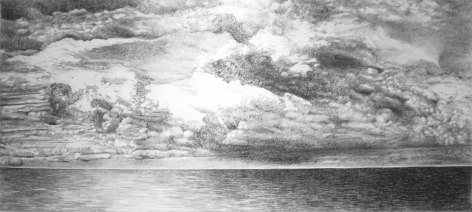 Horizon: Home Bound, 2016, charcoal on paper, 53.5&nbsp;x 106.3 inches/136 x 270 cm