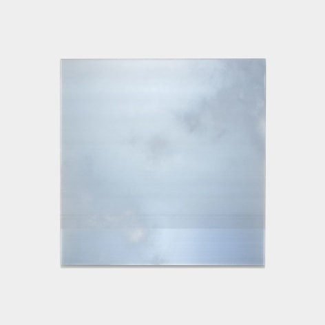 Miya Ando, Hamon (Cloudlike Pattern on the Edge of a Sword) Late Winter, 2024, dye, pigment, resin and urethane on aluminum, 101.6 x 101.6 cm (40 x 40 inches)