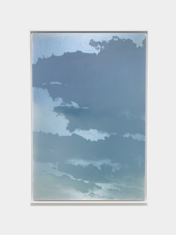 Miya Ando, Yuugure (Evening) Cloud February 3 2023 5:10 PM NYC, 2023, dye, ink, pure micronized silver, resin & urethane on aluminum composite, 152.4 x 101.6 cm (60 x 40 inches)