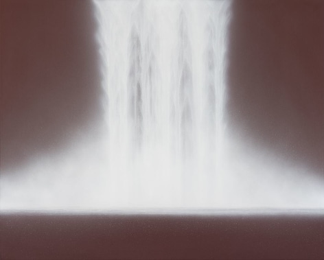 Hiroshi Senju, Waterfall, 2019, natural pigments on Japanese mulberry paper mounted on board, 51.3 x 63.8&nbsp;inches/130 x 162 cm
