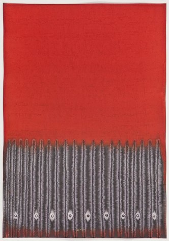 Sohan Qadri, Sumaru, 2010, ink and dye on paper, 39 x 27.5 inches