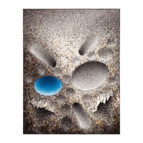 Chun Kwang Young, Aggregation 08 - JL016 Blue,&nbsp;2008, mixed media with Korean mulberry paper