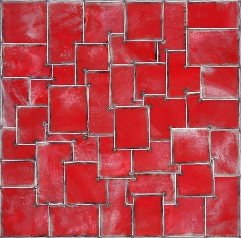 Nathan Slate Joseph, Man Red Sea, 2006, Pigment on galvanized steel, 48 x 48 inches