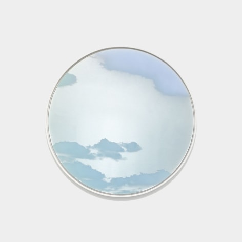 Miya Ando, Morning Cloud (Asagumo) March 4 2023 8:19 AM NYC, 2023, ink, micronized pure silver, resin, and urethane on aluminum composite, 105.4 x 105.4 cm (41.5 x 41.5 inches)