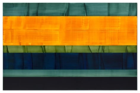 Composition in Green 14, 2014, oil on linen, 78 x 120 inches/198 x 305 cm