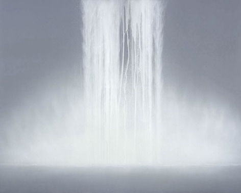 Waterfall 2009 Fluorescent pigment on mulberry paper mounted on board 71.6 x 89.5"