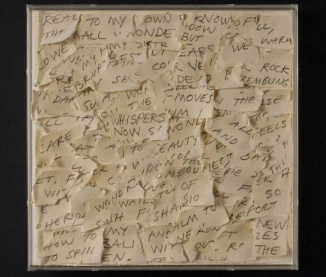 Secrets, 1949, pencil, torn paper, collage, 10.5 x 10.5 inches/26.7 x 26.7 cm