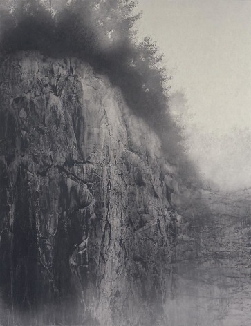 Hiroshi Senju, Cliff, 2009, Natural pigments on Japanese mulberry paper, 145.5x112.1cm