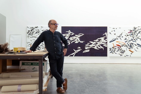 Artist Ricardo Mazal in his studio