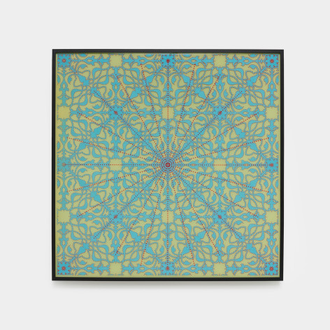 Anila Quayyum Agha, The Sum of All its Parts (Mughal Gardens) I, 2022, resin, 47 x 47 inches/119.4 x 119.4 cm