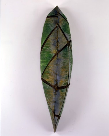 Nathan Slate Joseph,  Ashram Spring (with Jeremiah & Max), 2006, Pure color pigment on galvanized steel, 53 x 14 x 15"