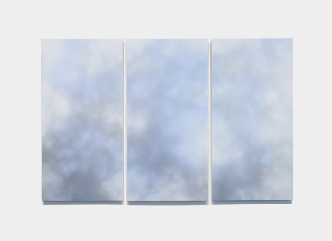 Miya Ando, Chou-Un (Clouds That Resemble A Flock Of Birds Covering The Sky) May 21 2024, 2024, micronized pure silver, pigment, resin and urethane on aluminum, 122 x 182.9 cm (48 x 72 inches)