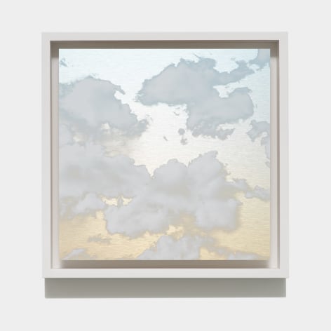 Miya Ando, Spring Cloud March 2 2025 4:23 PM CT, 2025, ink on aluminum composite, 14 x 14 inches/35.6 x 35.6 cm
