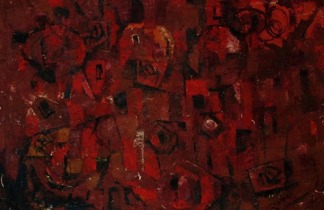 Excavation I, unknown, Oil on canvas, 23 x 35&quot;
