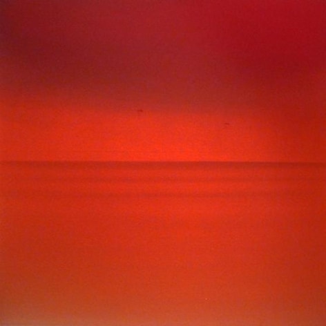 , Miya Ando, Ephemeral Deep Red, 2014, dye, pigment, lacquer, resin on aluminum, 36 x 36 inches/91.4 x 91.4 cm