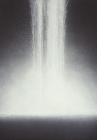 Hiroshi Senju, Waterfall, 2009, Pure natural pigment on mulberry paper, 64 x 44 inches