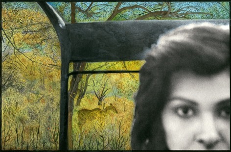 Pamela Singh, Treasure Map 004, 2015, painted archival digital print on Hahnem&uuml;hle watercolor paper,, 5&frac14; x 8 inches/13.34 x 20.32 cm