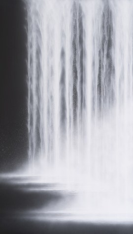 Waterfall, 2020, natural pigments on Japanese mulberry paper mounted on board, 76.3 x 44.1 inches/194 x 112 cm