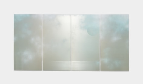 Miya Ando, Oborozukiyō (A Night With A Moon Obscured By Clouds) May 10 2024, 2024, ink on aluminum composite, 127 x 248.9 cm (50 x 98 inches)