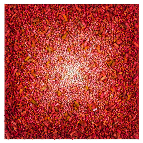 Chun Kwang Young, Aggregation 16 - JU054, 2016, mixed media with Korean mulberry paper, 59.4 x 59.4 inches/151 x 151 cm