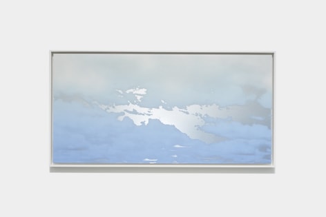 Unkai (A Sea Of Clouds) May 1 2023 6:54:01PM NYC, 2023, dye, ink, pure micronized silver, resin &amp;amp; urethane on aluminum composite, 25.5 x 49.5 inches/64.8 x 125.7 cm