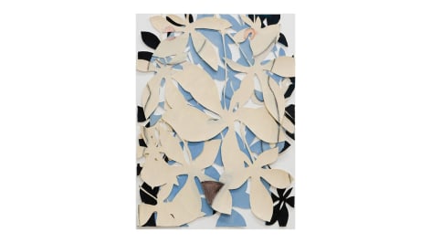 Leaves Figure, 1998, acrylic on cut paper in glass frame, 30 x 22 inches/76.2 x 55.9 cm