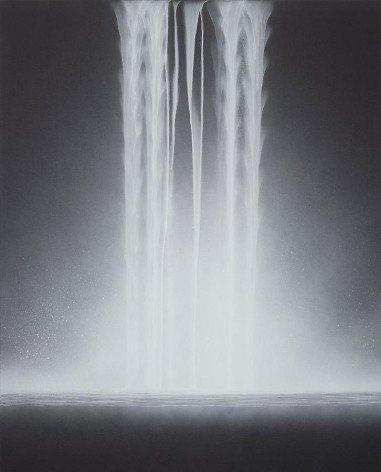 Hiroshi Senju, Falling Water, 2013, Acrylic and fluorescent pigments on Japanese mulberry paper, 63 13/16 x 51 5/16 inches © 2013 Hiroshi Senju