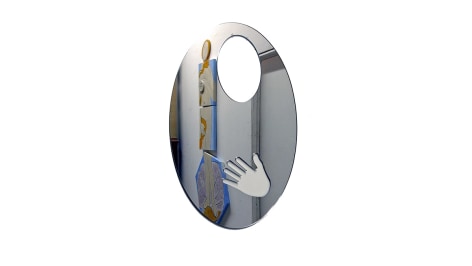 Susan Weil, Realism, 2010, laser-cut mirrored Plexiglas, 91.4 x 64.8 cm (36 x 25.5 inches)