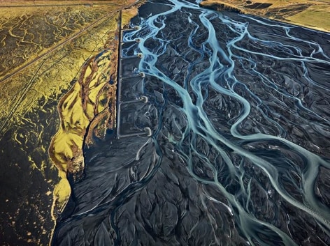 Edward Burtynsky, Markarfljot River #1 Erosion Control, Iceland, 2012, Chromogenic color print, 39 x 52 inches/99 x 132 cm