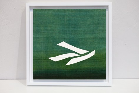 Ricardo Mazal, Gaa 4 (Green), 2024, silk and acrylic on aluminum, 18.1 x 18.9 inches/46 x 47.9 cm