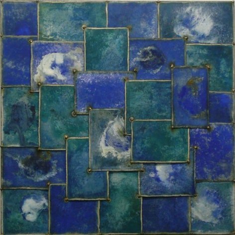 Rhap in Blue, 2007 Pure pigment on steel, 36 x 36"