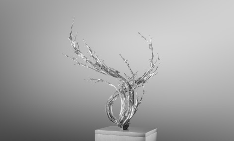 Water in Dripping - Serendipity, 2025, stainless steel, 66.9 x 55.1 x 43.3 inches/170 x 140 x 110 cm