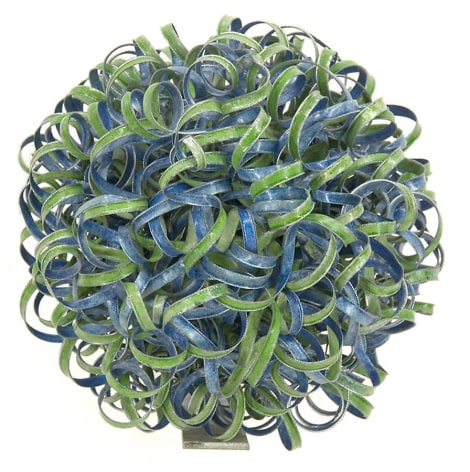 Nathan Slate Joseph,  Urban Tumbleweed 32 , 2008, Pure color pigment on galvanized steel, 7" diameter