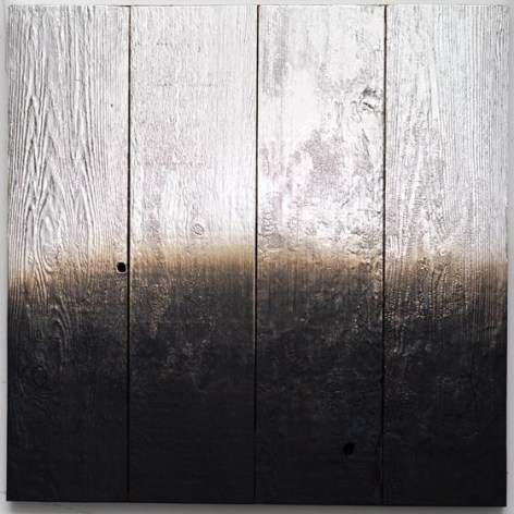 Alchemy Shou Sugi Ban 2.2.2, 2018, silver nitrate and charred redwood, 24 x 24 inches/61 x 61 cm