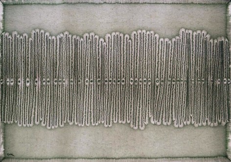 Sohan Qadri Lai II, 2004  Ink and dye on paper  45 x 33&quot;