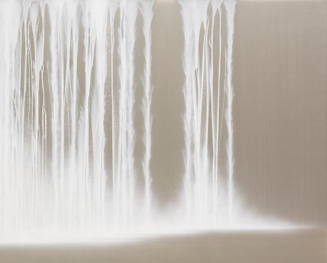 Waterfall, 2025, pigments on Japanese mulberry paper mounted on board, 51.3 x 63.8 inches/130 x 162 cm