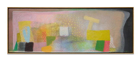 A Quiet Conversation for V and T, 1993, acrylic on canvas, 17 x 46 inches/43.2 x 116.8 cm
