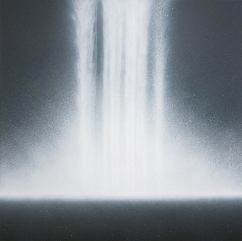 Waterfall, 2018, acrylic and natural pigments on Japanese mulberry paper mounted on board,&nbsp;63.8&nbsp;x 63.8&nbsp;inches/162 x 162 cm