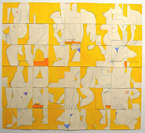 Susan Weil, Color Configurations (yellow), 2000, Acrylic on paper, 60 x 66"